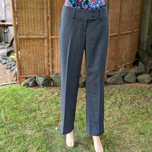 Midrise Straight-leg Dress Pants Slacks Grey Pinstriped